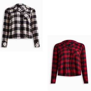 Torrid plaid button up pajama shirts (2 included)